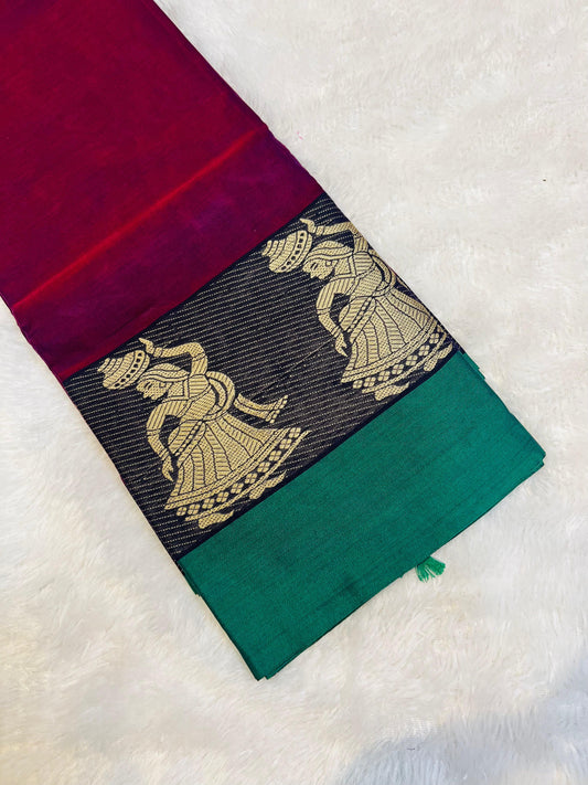 Meera Narayanpeth Cotton Saree | With Unstitched Blouse Piece For Women