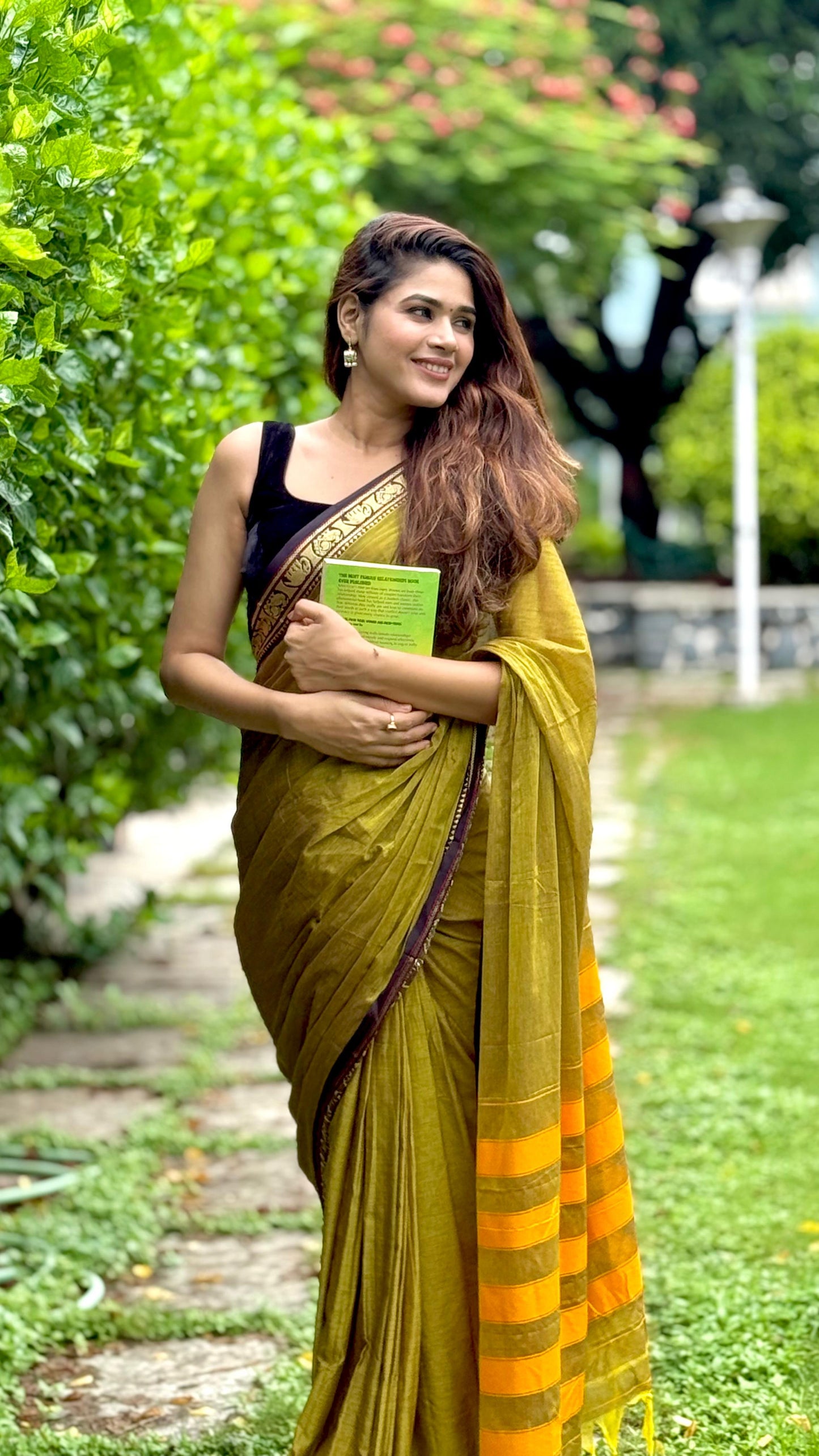 Adhira Mustard yellow Narayanpeth Cotton Saree | With Unstitched Blouse Piece For Women