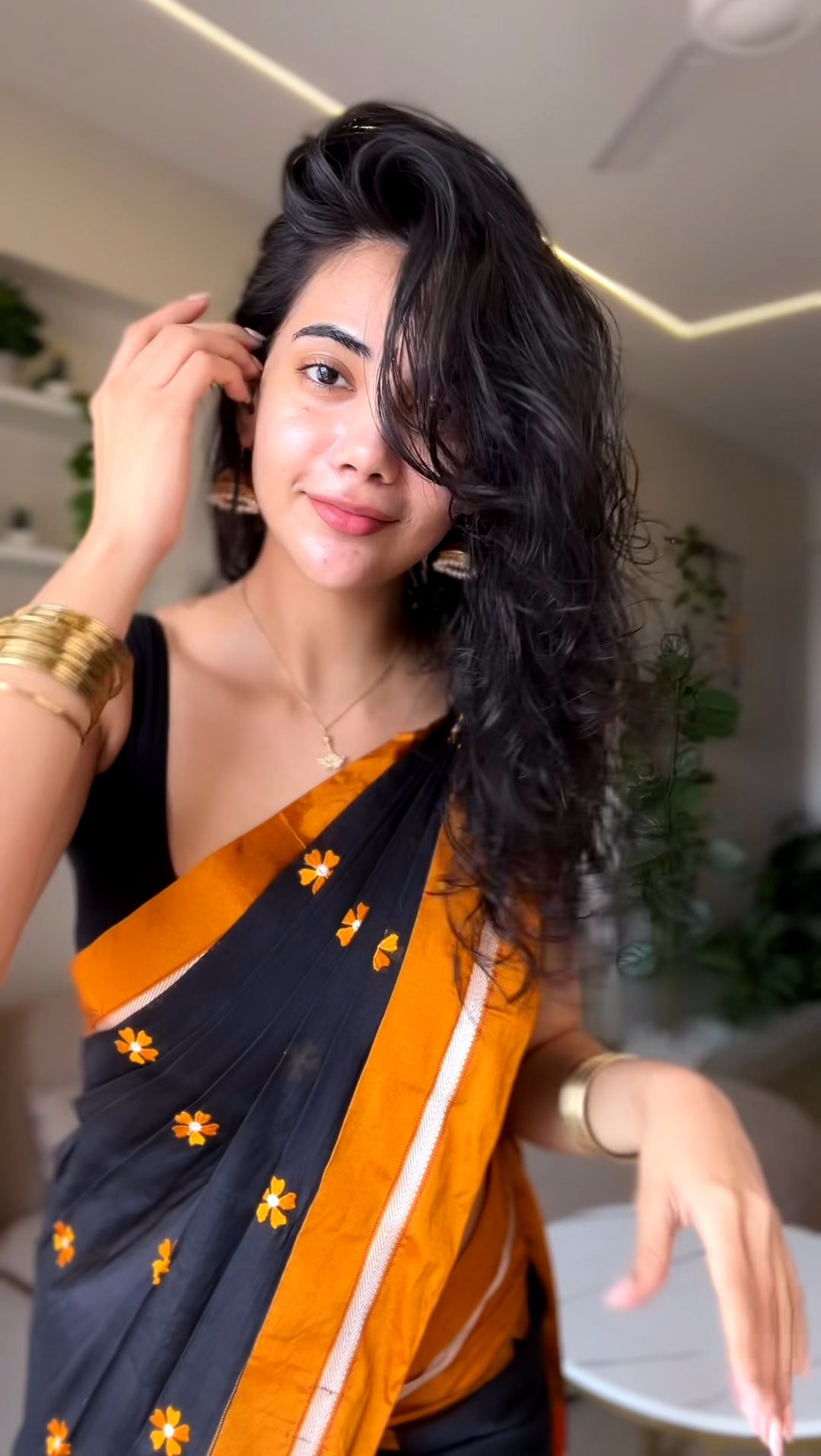 Black Malini Cotton Silk  Saree | With Unstitched Blouse Piece For Women