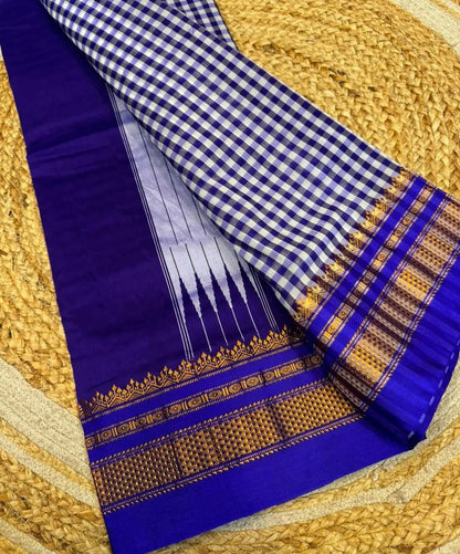 Blue Tana checks Ilkal Saree