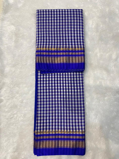 Blue Tana checks Ilkal Saree