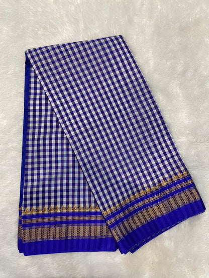 Blue Tana checks Ilkal Saree