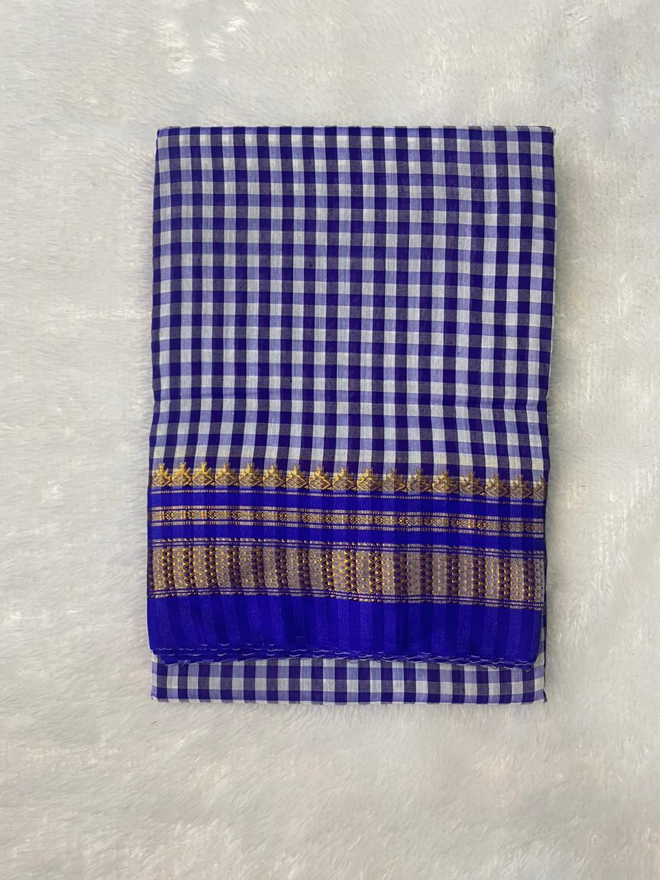 Blue Tana checks Ilkal Saree