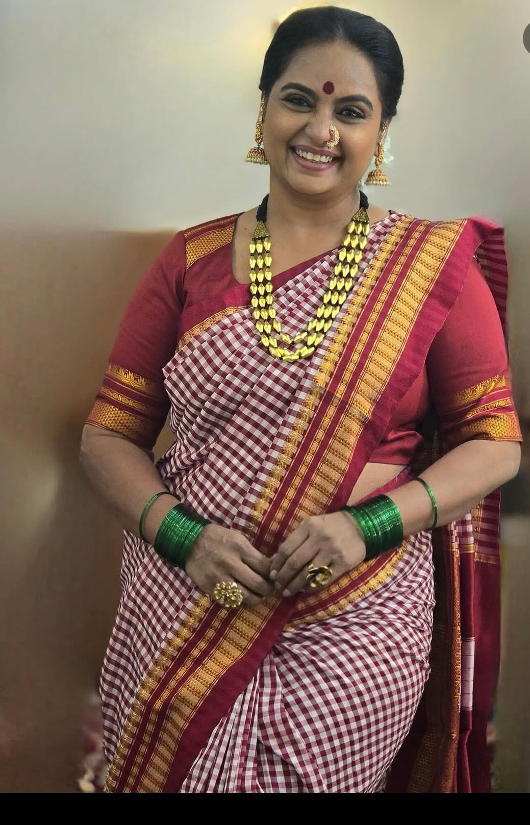 Chacolate Tana checks Ilkal Saree