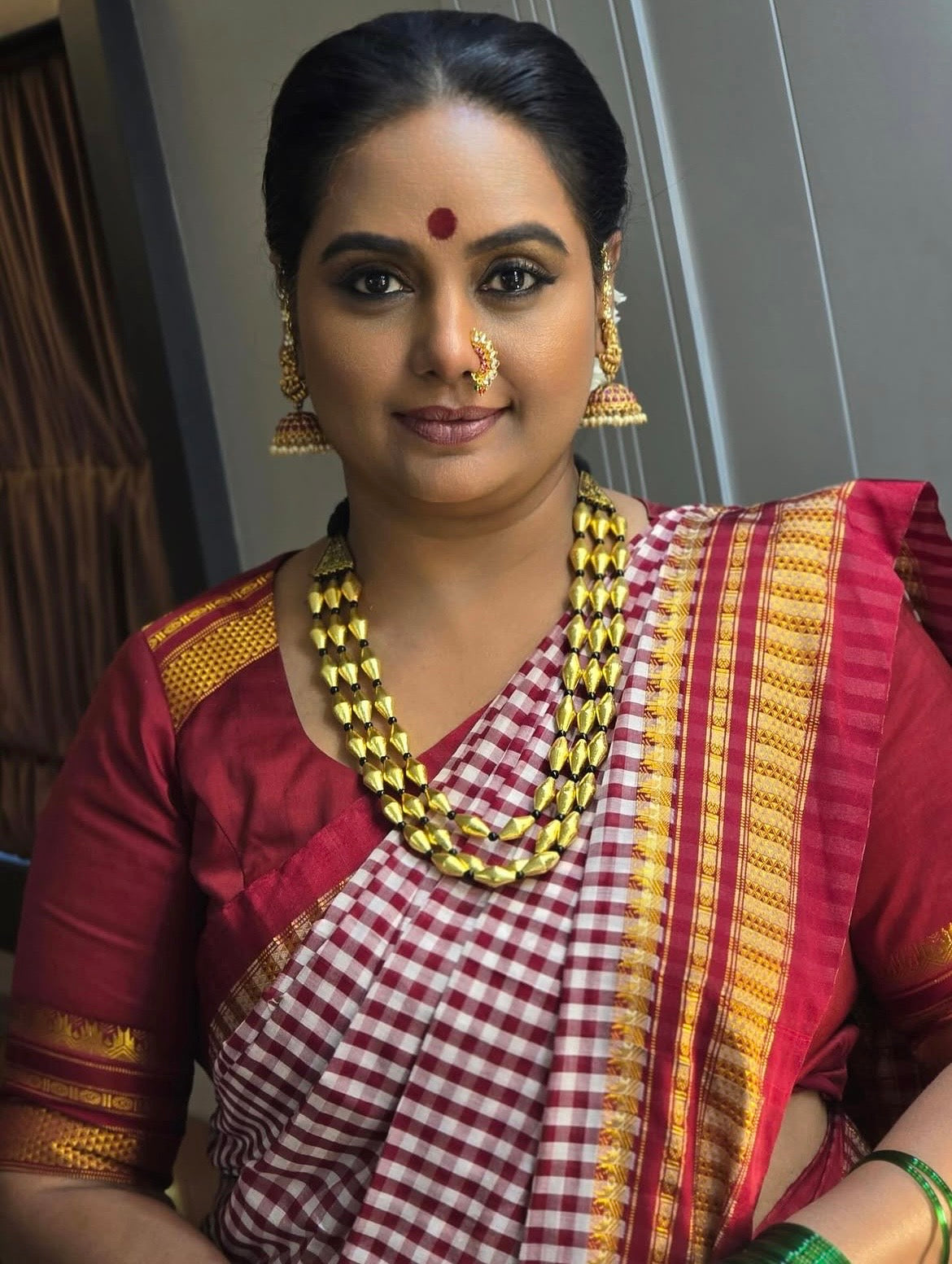 Chacolate Tana checks Ilkal Saree