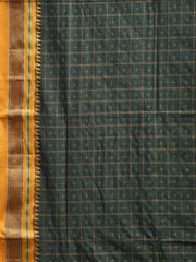 Dark green Star Box Narayanpeth Cotton Saree | With Unstitched Blouse Piece For Women