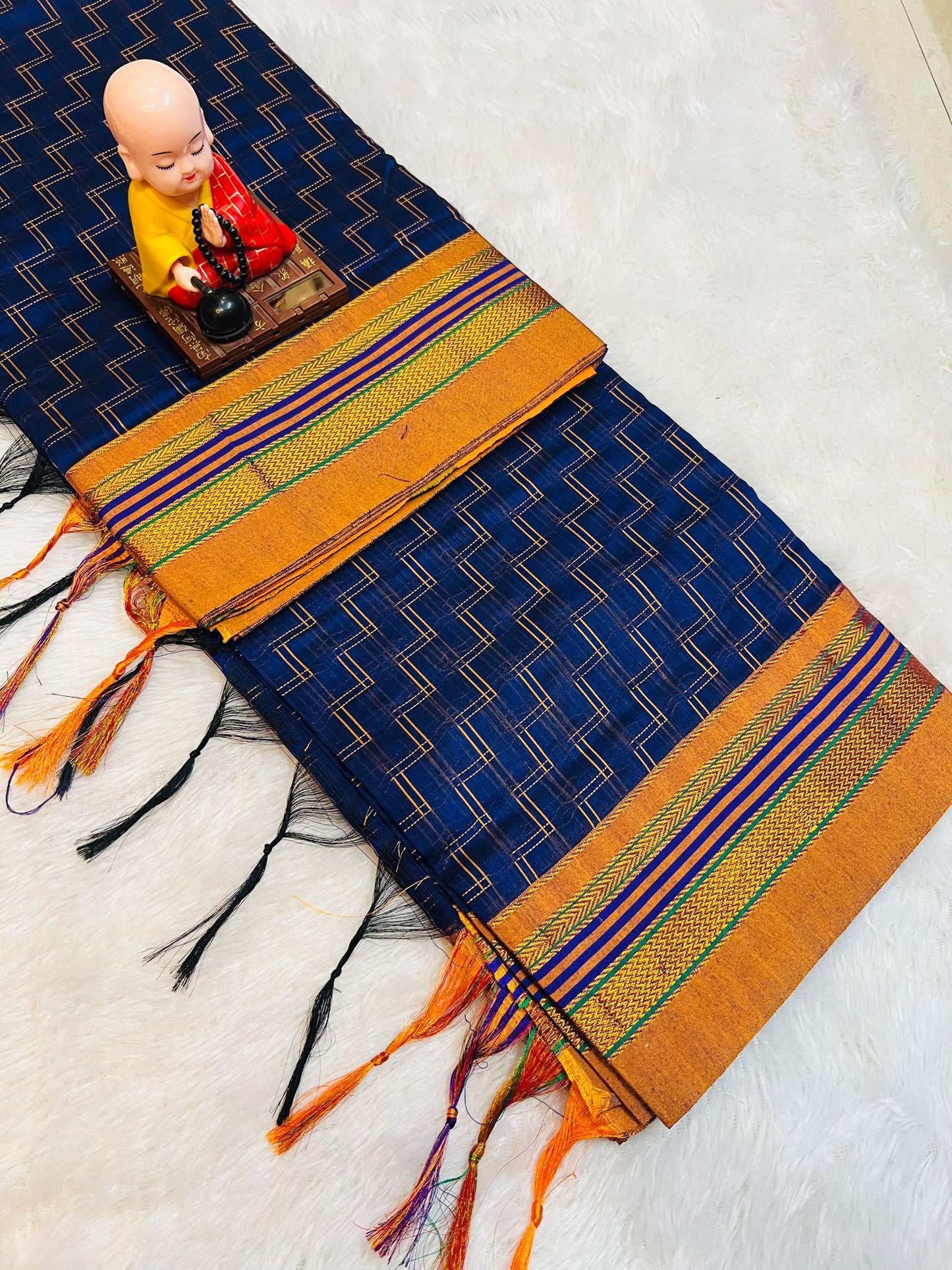 Double Zigzag Masarised Cotton Saree