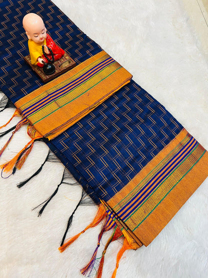 Double Zigzag Masarised Cotton Saree