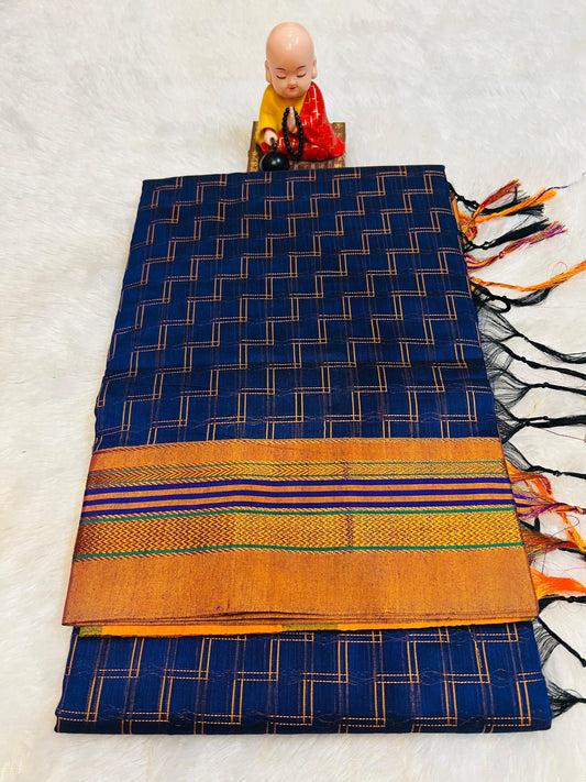Double Zigzag Masarised Cotton Saree