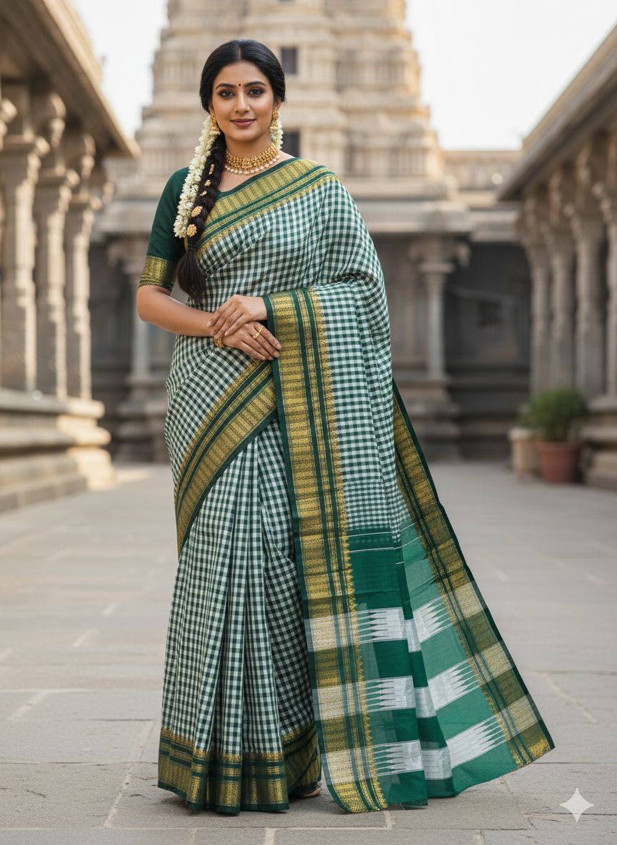 GreenTana checks Ilkal Saree