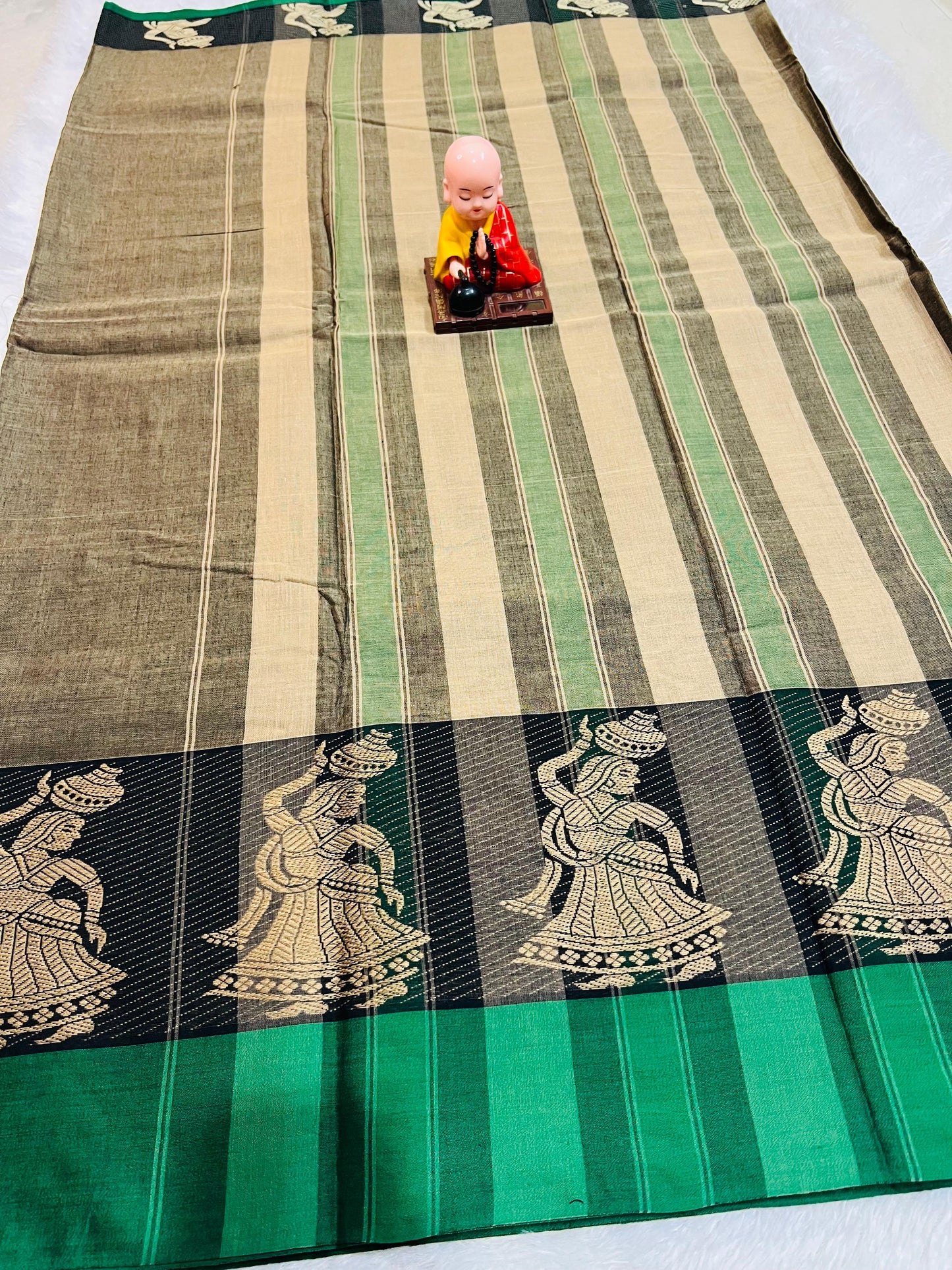 Grey Meera Narayanpeth Cotton Saree | With Unstitched Blouse Piece For Women