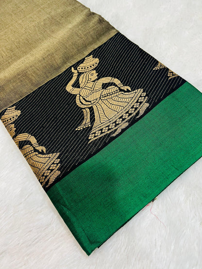 Grey Meera Narayanpeth Cotton Saree | With Unstitched Blouse Piece For Women