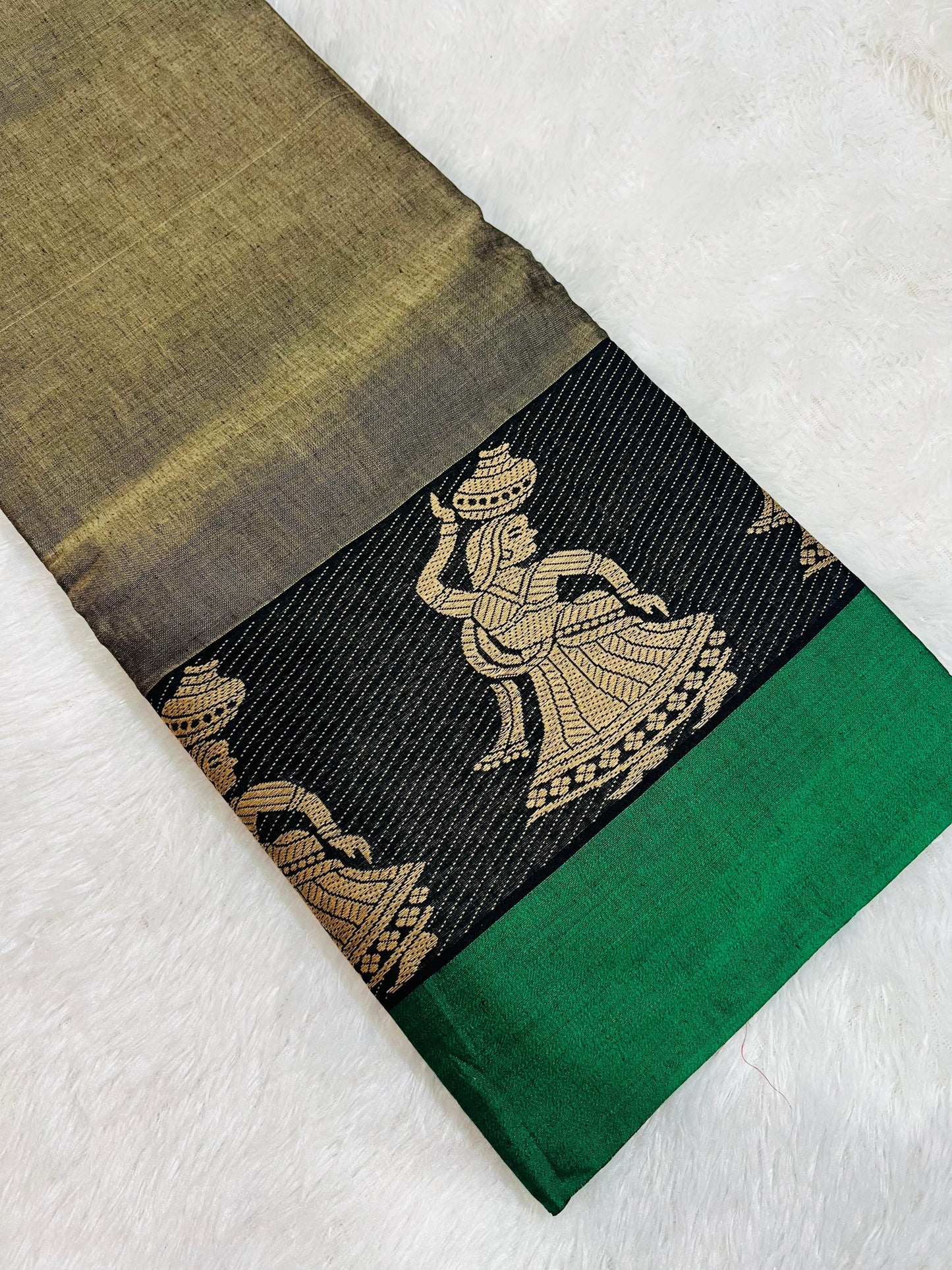 Grey Meera Narayanpeth Cotton Saree | With Unstitched Blouse Piece For Women