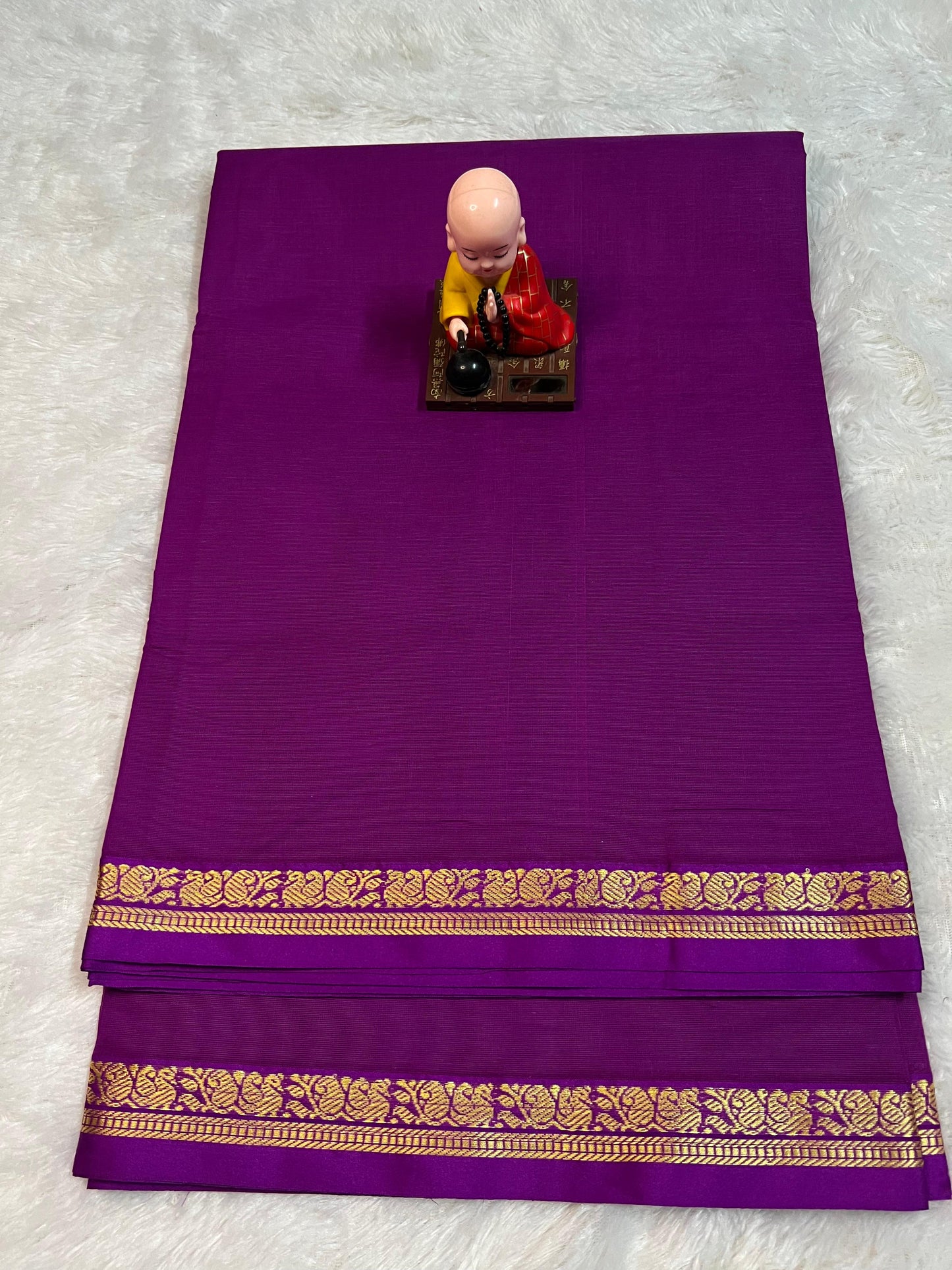 Magenta Raaga Pure Cotton Saree | With Unstitched Blouse Piece For Women