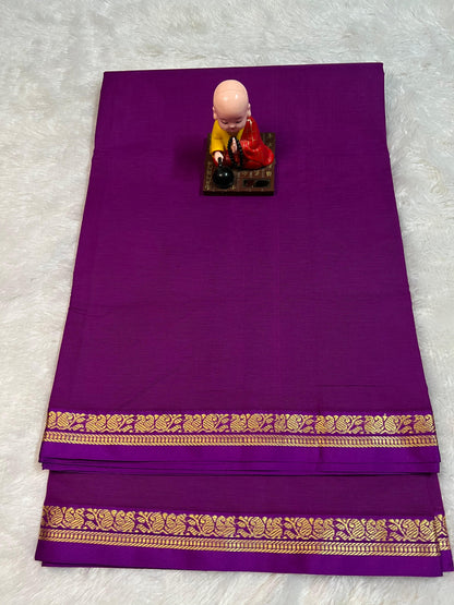 Magenta Raaga Pure Cotton Saree | With Unstitched Blouse Piece For Women