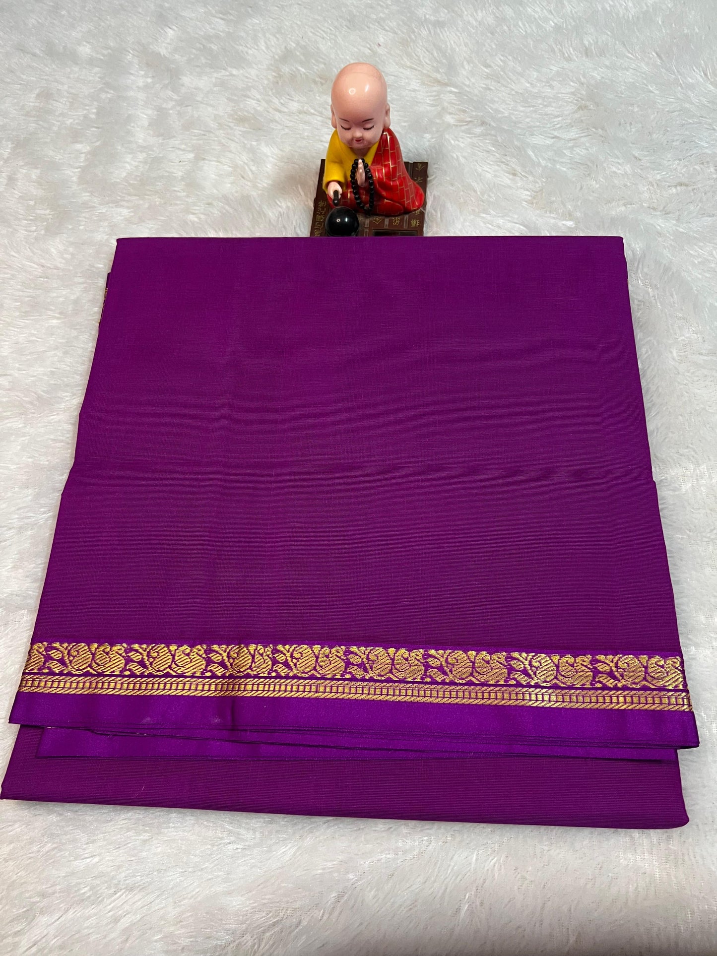 Magenta Raaga Pure Cotton Saree | With Unstitched Blouse Piece For Women