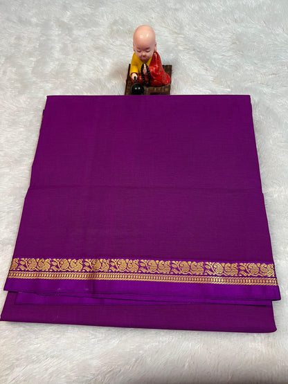 Magenta Raaga Pure Cotton Saree | With Unstitched Blouse Piece For Women