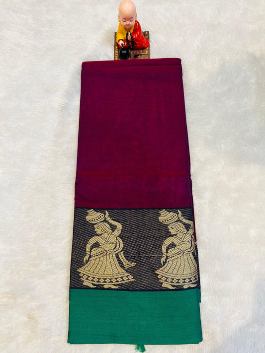 Meera Narayanpeth Cotton Saree | With Unstitched Blouse Piece For Women