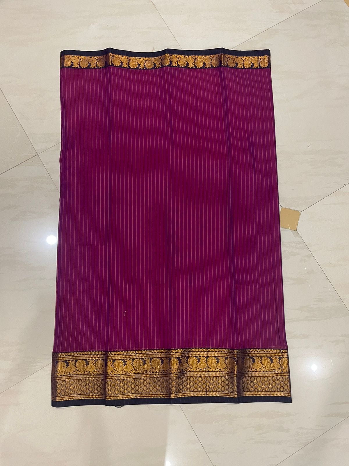 Megenta Narmada Narayanpeth Cotton Saree