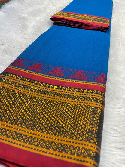 NeelaVasini Narayanpeth Cotton Saree | With Unstitched Blouse Piece For Women