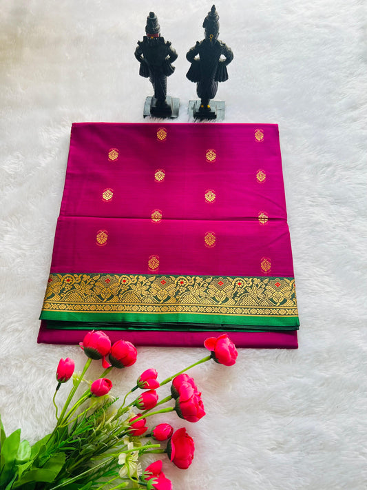 Pink Ahalya Narayanpeth Cotton Saree | With Unstitched Blouse Piece For Women