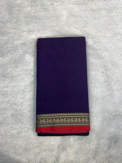Purple Viha Narayanpeth Cotton Saree | With Unstitched Blouse Piece For Women