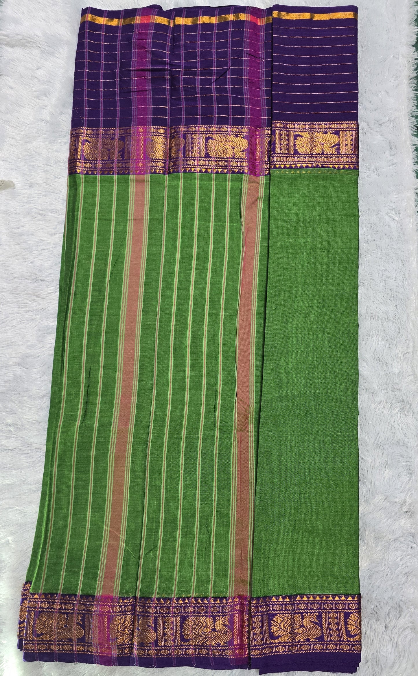 Royal Green Nalini Narayanpeth Cotton Saree