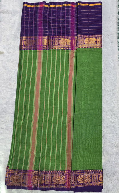 Royal Green Nalini Narayanpeth Cotton Saree