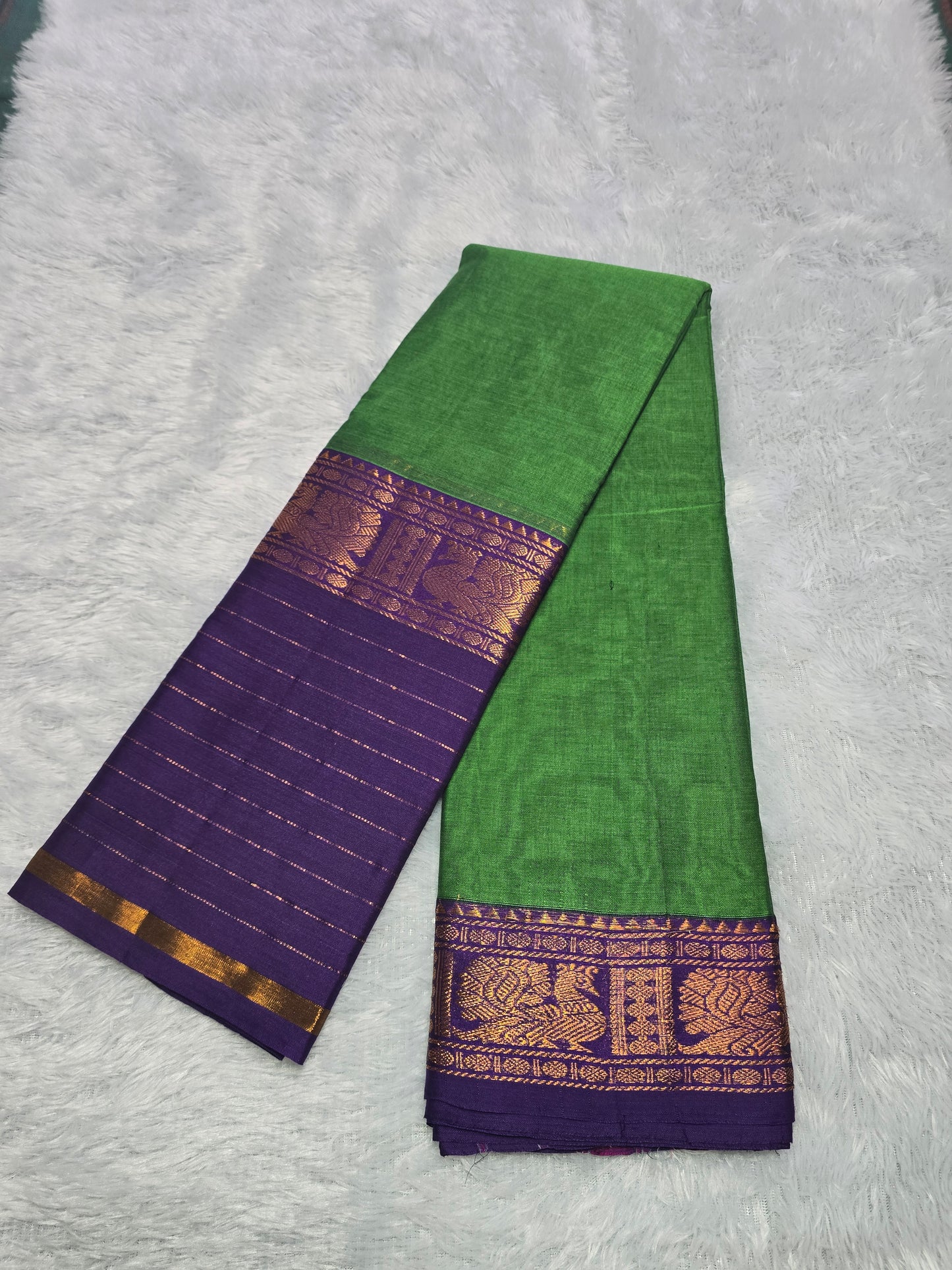 Royal Green Nalini Narayanpeth Cotton Saree