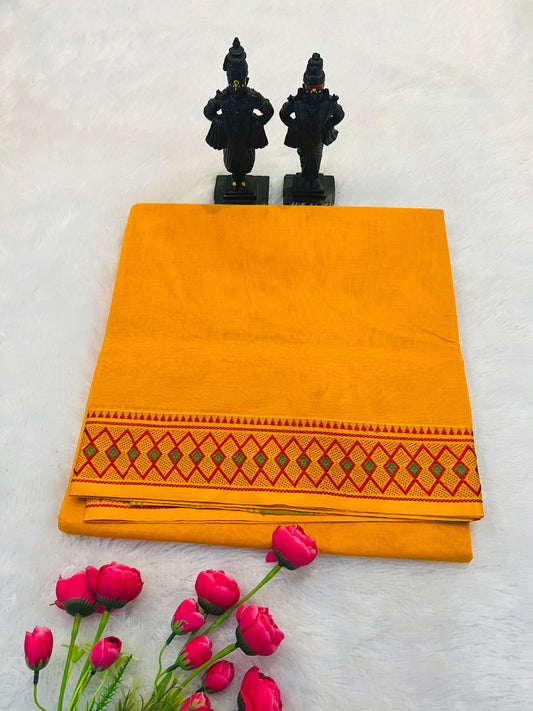 Yellow Siya Pure Cotton Saree | With Unstitched Blouse Piece For Women