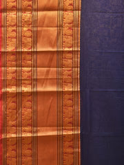 Royal Blue Ayodhya Narayanpeth Cotton Saree | With Unstitched Blouse Piece For Women